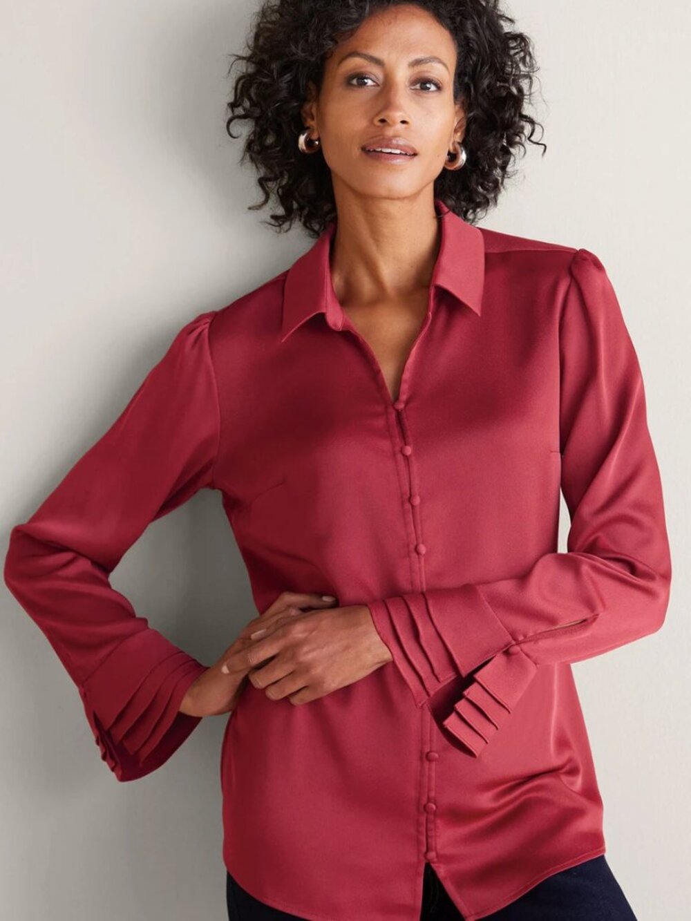 Soft Surroundings Sonnet Blouse Moroccan Red Plus Size 3X NWT